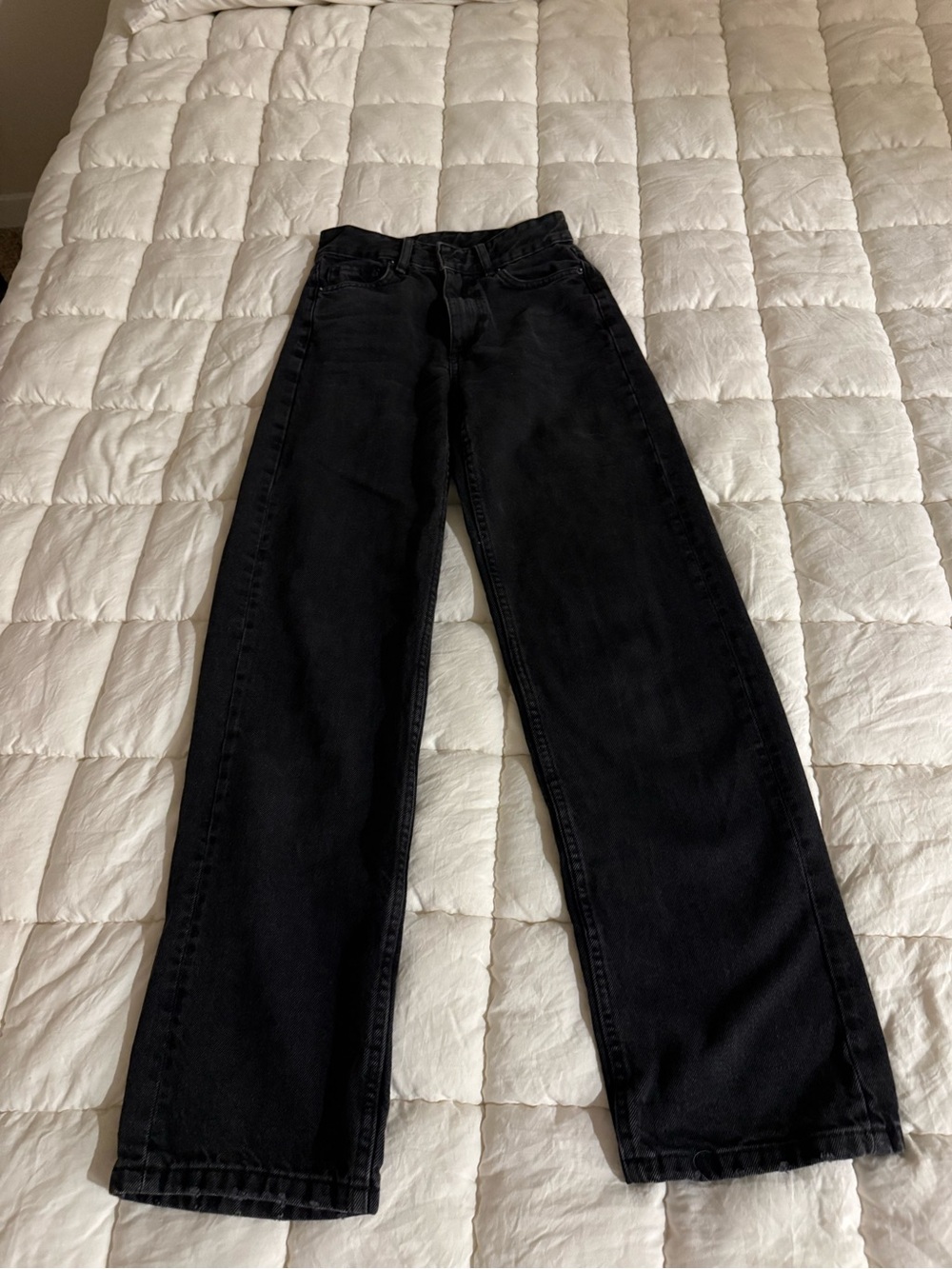 Bershka High-Rise Wide-Leg Jeans in Black
